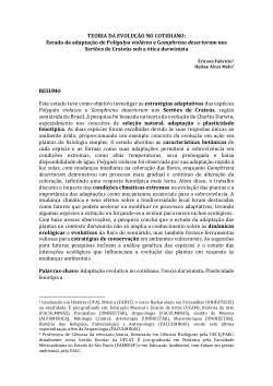 <b>TEORIA DA EVOLUÇÃO NO COTIDIANO:</b><b>Estudo da adaptação de P</b><b><i>oligalya violácea</i></b><b> e G</b><b><i>omphrena desertorum</i></b><b> nos Sertões de Crateús sob a ótica darwinista</b>