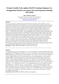 Evaluasi Usability Pada Aplikasi MyIM3 Terhadap Keinginan User Menggunakan Partial Least Squares Equation Modeling (PLS-SEM)