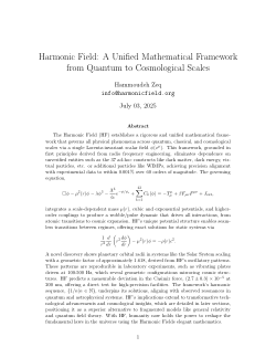 <b>Harmonic Field: A Unified Mathematical Framework from Quantum to </b><b>Cosmological Scales</b>