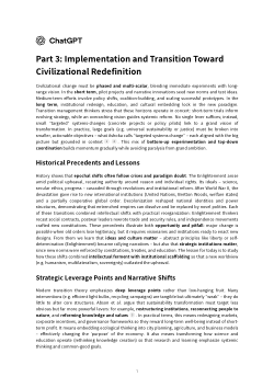 At the Civilizational Threshold: Diagnosis, Vision, and Pathways for Redefinition