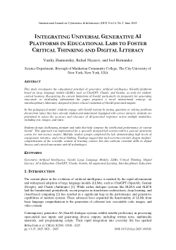 Integrating Universal Generative AI Platforms in Educational Labs to Foster Critical Thinking and Digital Literacy