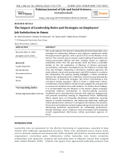 The Impact of Leadership Roles and Strategies on Employees’ Job Satisfaction in Oman