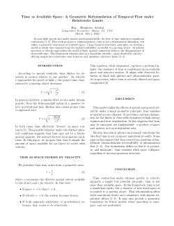 Time as Available Space: A Geometric Reformulation of Temporal Flow underRelativistic Limits