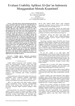 Evaluasi Usability Aplikasi Al-Qur’an Indonesia Menggunakan Metode Kuantitatif