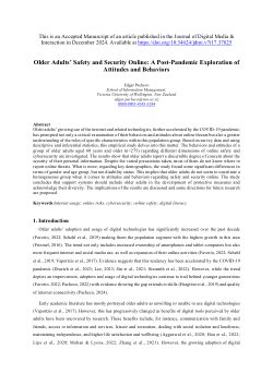 Older adults’ safety and security online: A post-pandemic exploration of attitudes and behaviors