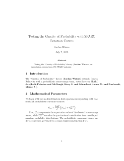 Testing the "Gravity of Probability" by Jordan Waters with SPARC Rotation Curves