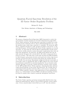 Quantum Fractal Spacetime Resolution of the 3D Navier–Stokes Regularity Problem