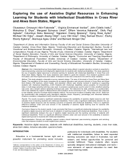 Exploring  the  use  of  Assistive  Digital  Resources  in  Enhancing Learning  for  Students  with  Intellectual  Disabilities  in  Cross  River and Akwa Ibom States, Nigeria.pdf