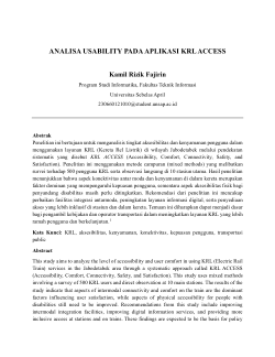 ANALISIS USABILITY PADA APLIKASI KRL ACCESS