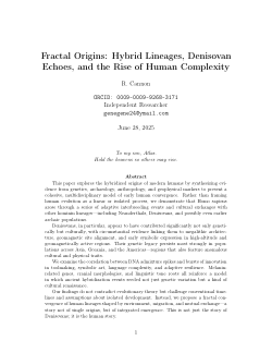 Fractal Origins: Hybrid Lineages, Denisovan Echoes, and the Rise of Human Complexity