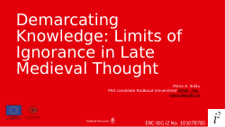 Demarcating Knowledge: Limits of Ignorance in Late Medieval Thought, Cluj 2025