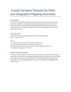 Gravity Variation Towards the Poles and Geographic Mapping Anomalies
