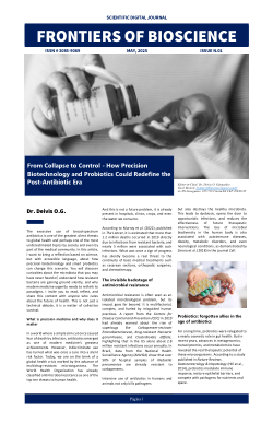 From Collapse to Control - How Precision Biotechnology and Probiotics Could Redefine the Post-Antibiotic Era
