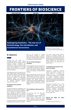 Redesigning Psychiatry - The new era of biotechnology, the microbiome, and translational neuroscience