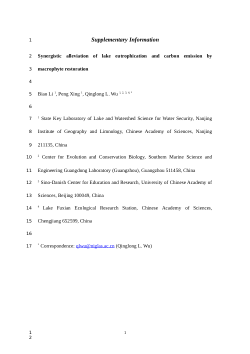 Supplementary Information and dataset for "Synergistic alleviation of lake eutrophication and carbon emission by macrophyte restoration"