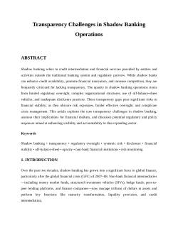 <b>Transparency Challenges in Shadow Banking Operations</b>