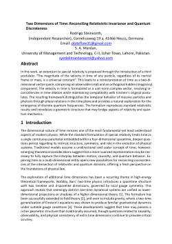 <b>Two Dimensions of Time: Reconciling Relativistic Invariance and Quantum Discreteness</b>