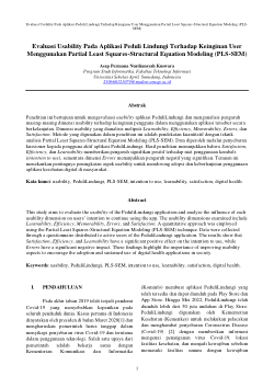 Evaluasi Usability Pada Aplikasi Peduli Lindungi Terhadap Keinginan User Menggunakan Partial Least Squares-Structural Equation Modeling (PLS-SEM).pdf