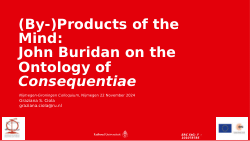 (By-)Products of the Mind: John Buridan on the Ontology of <i>Consequentiae</i>