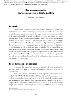 Das massas às redes: comunicação e mobilização política (From masses to networks: communication and political mobilization) (chapter)