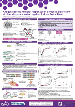 Antigen specific humoral responses in domestic pigs to low virulent virus vaccination against African swine fever