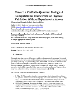 Toward a Verifiable Quantum Biology A Computational Framework for Physical Validation Without Experimental Access V2