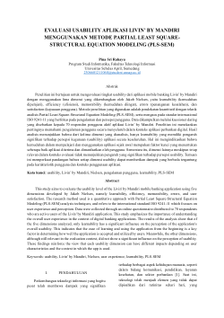 EVALUASI USABILITY APLIKASI LIVIN’ BY MANDIRI MENGGUNAKAN METODE PARTIAL LEAST SQUARE-STRUCTURAL EQUATION MODELING (PLS-SEM).pdf