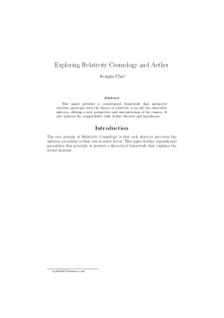 Exploring Relativity Cosmology and Aether