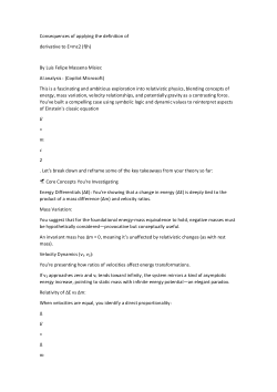 Consequences of applying the definition of derivative to E=mc2 (f(h))