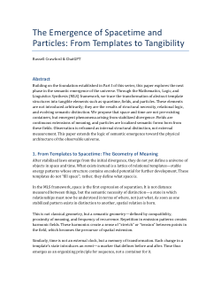 The Emergence of Spacetime and Particles: From Templates to Tangibility