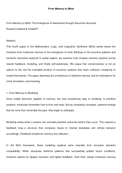 <b>From Memory to Mind: The Emergence of Awareness through Recursive Structure</b>