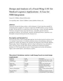 Design and Analysis of a Fixed-Wing UAV for Medical Logistics Applications: A Case for NHS Integration