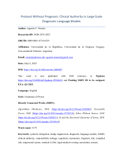 Protocol Without Prognosis: Clinical Authority in Large-Scale Diagnostic Language Models