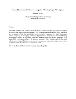 <b>Financial Inclusion and its Impact on Inequality at Varying Stages of Development</b>
