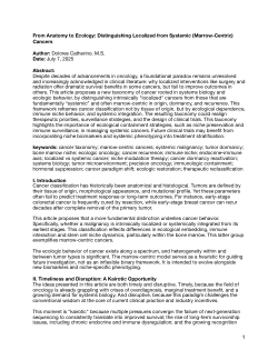 <b>From Anatomy to Ecology: Distinguishing Localized from Systemic (Marrow-Centric) Cancers</b>
