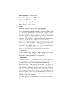 <b>Descentralização e Democracia Monetária: Bitcoin como Alternativa ao Dinheiro Estatal na Teoria Econômica Contemporânea</b>