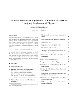 Internal Friedmann Dynamics: A Geometric Path to Unifying Fundamental Physics
