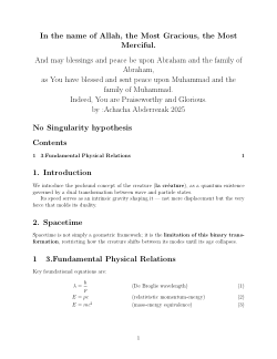 <sup><i><strong>No singularity hypothesis in physic sciences</strong></i></sup>