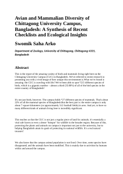 Avian and Mammalian Diversity of Chittagong University Campus.docx
