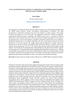 EVALUASI EFEKTIVITAS GOOGLE CLASSROOM DALAM PEMBELAJARAN DARING MENGGUNAKAN MODEL ADDIE.pdf