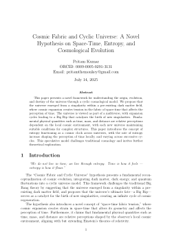 Cosmic Fabric and Cyclic Universe: A Novel Hypothesis on Space-Time, Entropy, and Cosmological Evolution