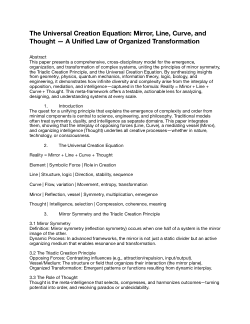 The Universal Creation Equation: A First Principles-Grounded Framework for Reality