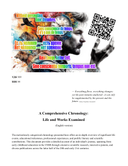 A Comprehensive Chronology: Life and Works Examined (English version)