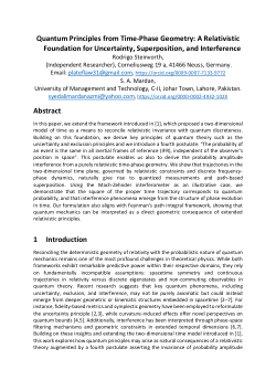 <b>Quantum Principles from Time-Phase Geometry: A Relativistic Foundation for Uncertainty, Superposition, and Interference</b>