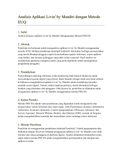 Analisis Aplikasi Livin' by Mandiri dengan Metode EUQ