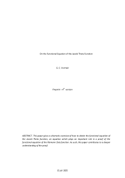 On the Functional Equation of the Jacobi Theta Function