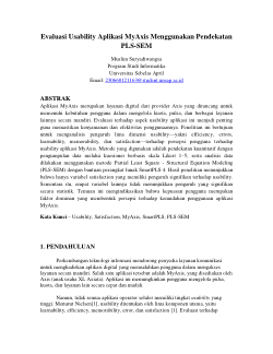 Evaluasi Usability MyAxis PLS SEM