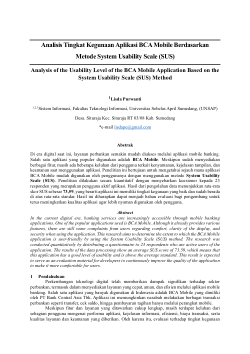 Analisis Tingkat Kegunaan Aplikasi BCA Mobile Berdasarkan Metode System Usability Scale