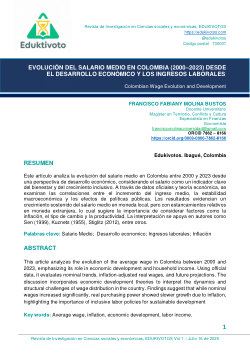 EVOLUCIÓN DEL SALARIO MEDIO EN COLOMBIA (2000–2023) DESDE EL DESARROLLO ECONÓMICO Y LOS INGRESOS LABORALES
