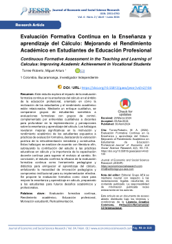<b><i>Evaluación Formativa Continua en la Enseñanza y aprendizaje del Cálculo: Mejorando el Rendimiento Académico en Estudiantes de Educación Profesional</i></b>